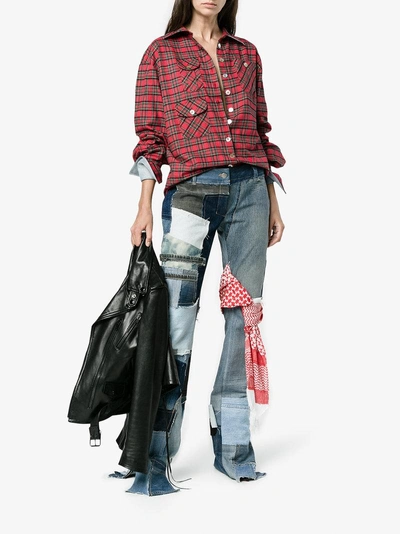 Shop Ronald Van Der Kemp Multi-pocket Checked Shirt In Red