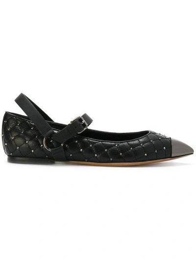 Shop Valentino Garavani Rockstud Spike Ballerinas In Black