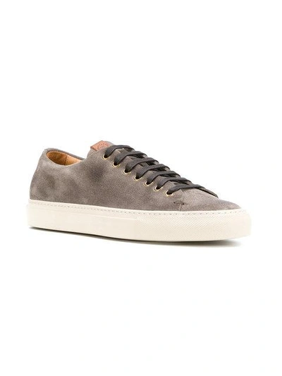 Shop Buttero Lace Up Trainers In Grey