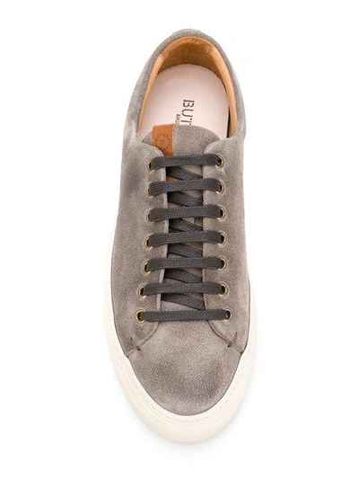 Shop Buttero Lace Up Trainers In Grey