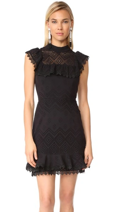 dress the population ava lace mini dress Ava Dress, S / Black-Nude main image 0