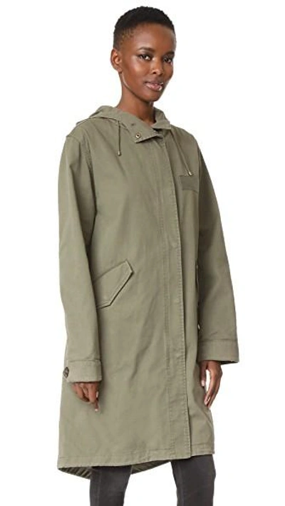 Shop Yves Salomon Hooded Jacket In Hunter Green/naturelle