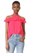 BOUTIQUE MOSCHINO OFF SHOULDER RUFFLE BLOUSE