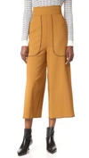 SEE BY CHLOÉ CROPPED WIDE LEG TROUSERS