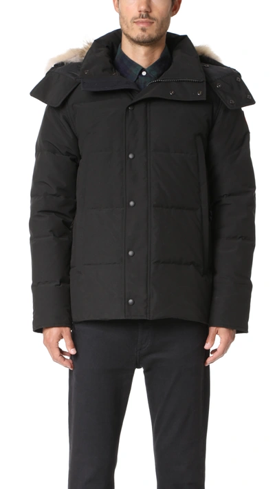 Shop Canada Goose Wyndham Parka In Black