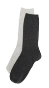 MADEWELL TWO-PACK RIBBED HEATHER TROUSER SOCKS