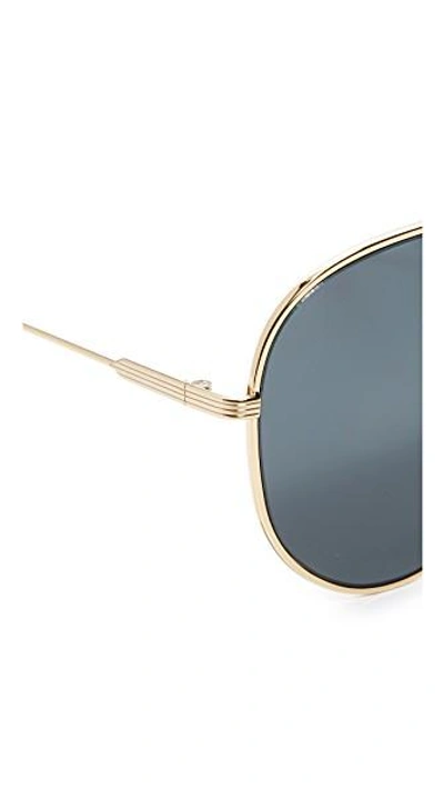 Shop Victoria Beckham Loop Aviator Sunglasses In Gold/gris Fonce