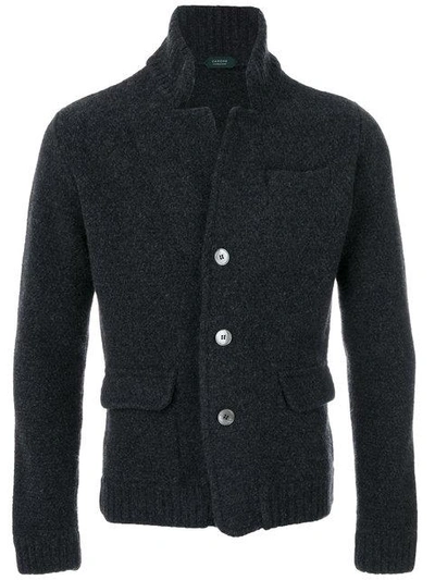 Shop Zanone Buttoned Jacket In Grey