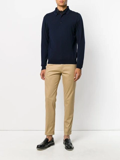 Shop Etro Polo Neck Sweater In Blue