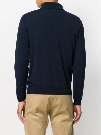 Shop Etro Polo Neck Sweater In Blue