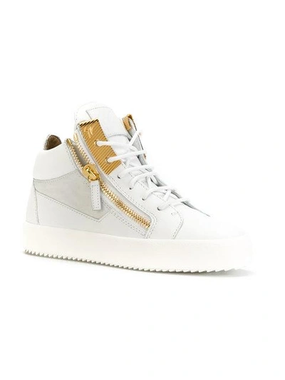 Shop Giuseppe Zanotti Design Kriss Hi-top Sneakers - White