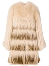 Givenchy Fringed Fur Coat In Neutrals