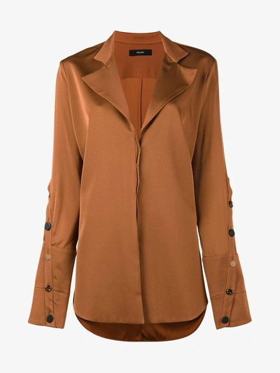 Shop Ellery Explosive Side Slit Shirt In Brown