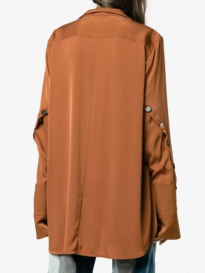 Shop Ellery Explosive Side Slit Shirt In Brown