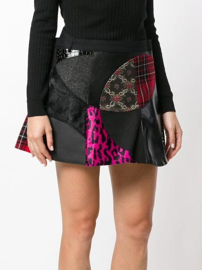 Shop Junya Watanabe Patchwork Mini Skirt In Black