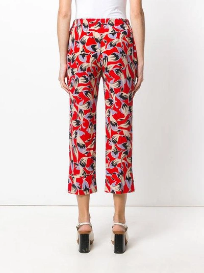 Shop N°21 Printed Cropped Trousers In Red