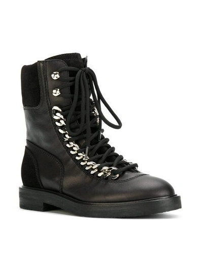 Shop Casadei Chain-trimmed City Rock Boots - Black