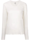 Jil Sander Long Sleeved T-shirt In White