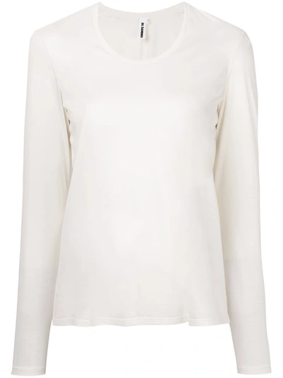 Jil Sander Long Sleeved T-shirt In White