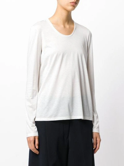Shop Jil Sander Long Sleeved T-shirt In White