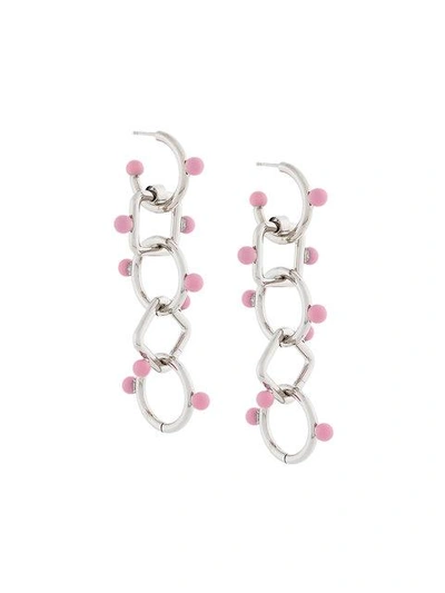 Marni Drop Chain Pendant Earrings - Metallic