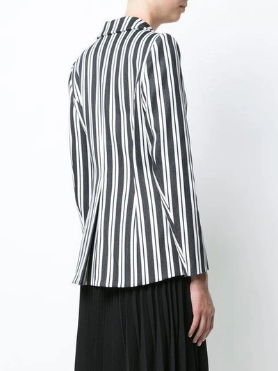Shop Altuzarra Belted Striped Blazer In Black