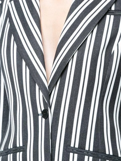 Shop Altuzarra Belted Striped Blazer In Black