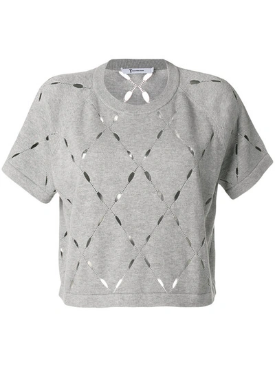 Alexander Wang T Cut-out Sweater In Grey