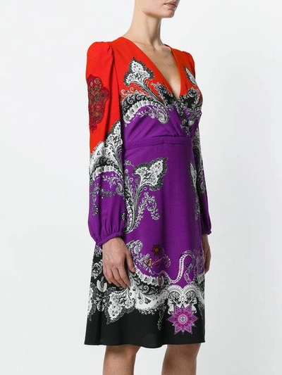 Shop Roberto Cavalli Paisley V-neck Dress