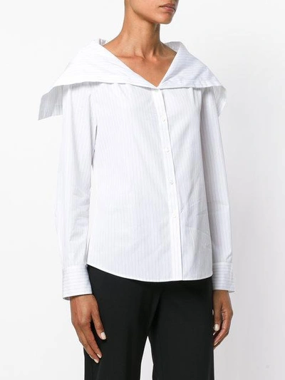 Shop Theory Striped Collared Shirt - White