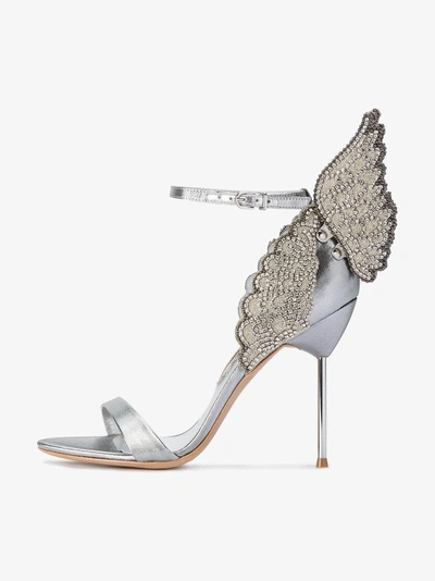 Shop Sophia Webster Silver Evangeline Butterfly 100 Sandals In Metallic