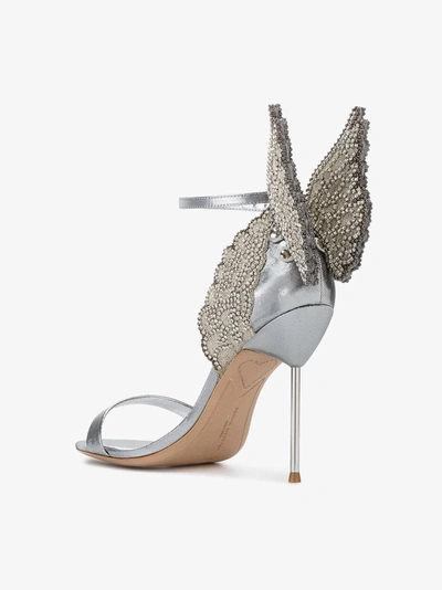 Shop Sophia Webster Silver Evangeline Butterfly 100 Sandals In Metallic