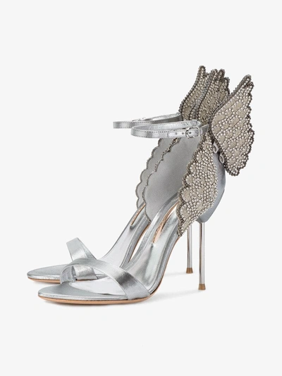 Shop Sophia Webster Silver Evangeline Butterfly 100 Sandals In Metallic