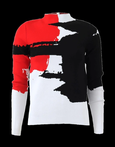 Shop Oscar De La Renta Abstract Print Pullover In Blk-red