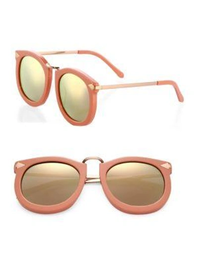 Shop Karen Walker Super Lunar 53mm Cat's-eye Sunglasses In Rose Pink