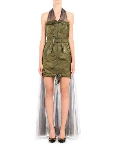 Shop Moschino Short Dresses In Military Green