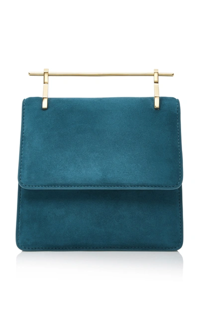 M2malletier M'o Exclusive Suede Mini Collectioneuse In Blue