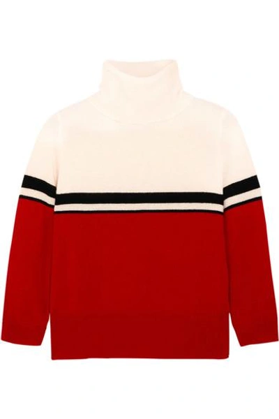 Shop Madeleine Thompson Amy Color-block Cashmere Turtleneck Sweater