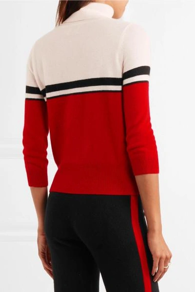 Shop Madeleine Thompson Amy Color-block Cashmere Turtleneck Sweater