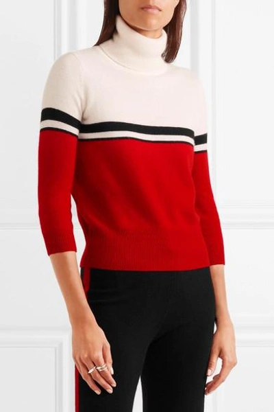 Shop Madeleine Thompson Amy Color-block Cashmere Turtleneck Sweater
