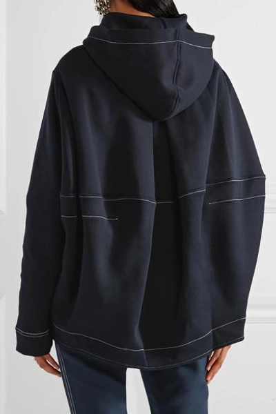 Shop Marni Oversized Cotton-blend Jersey Hooded Top
