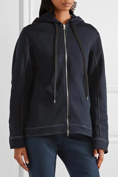 Shop Marni Oversized Cotton-blend Jersey Hooded Top