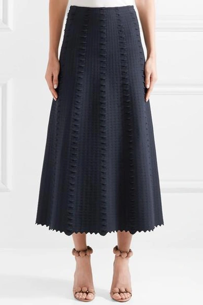 Shop Alaïa Jacquard-knit Midi Skirt