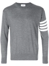 Thom Browne L Crewneck Sweater With 4 Bar Inlay