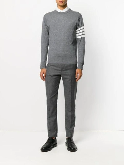 Thom Browne L Crewneck Sweater With 4 Bar Inlay