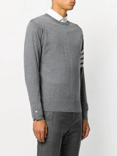 Thom Browne L Crewneck Sweater With 4 Bar Inlay