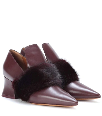 Shop Givenchy Mink Fur-trimmed Leather Pumps In Lurguedy