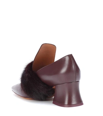 Shop Givenchy Mink Fur-trimmed Leather Pumps In Lurguedy
