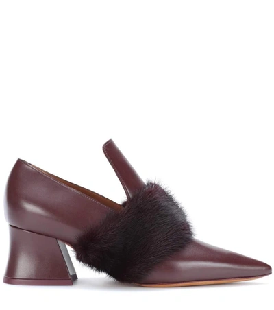 Shop Givenchy Mink Fur-trimmed Leather Pumps In Lurguedy