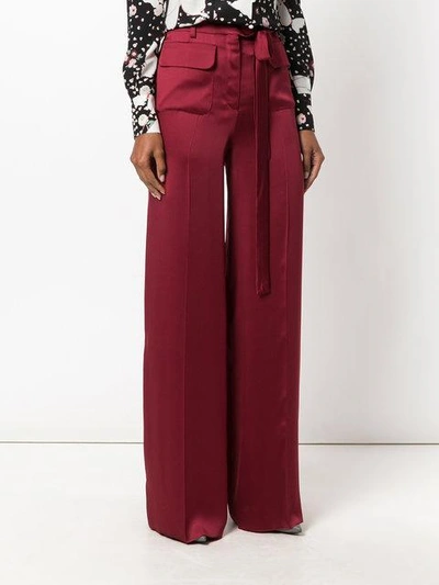Shop Valentino Tied Palazzo Pants In Red